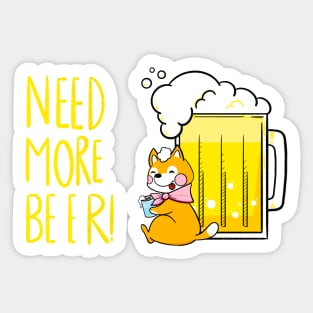 Need more beer-corgi Sticker